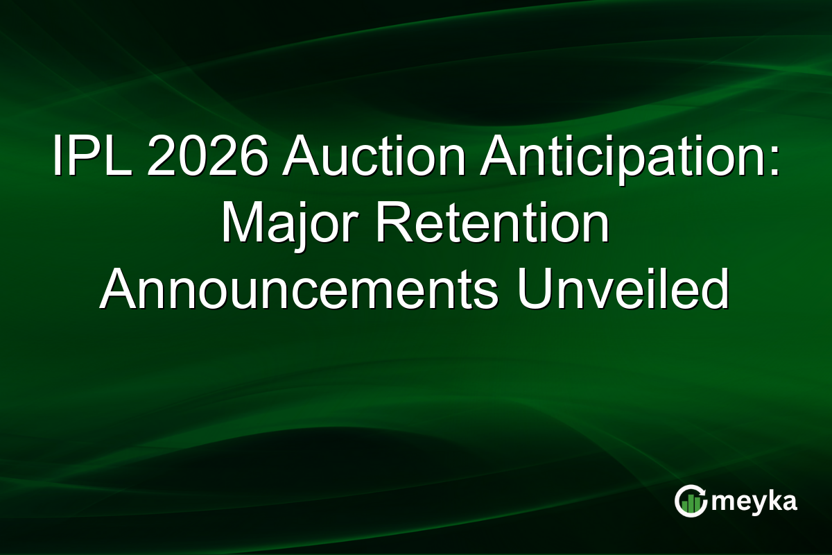 IPL 2026 Auction Anticipation: Major Retention Announcements Unveiled