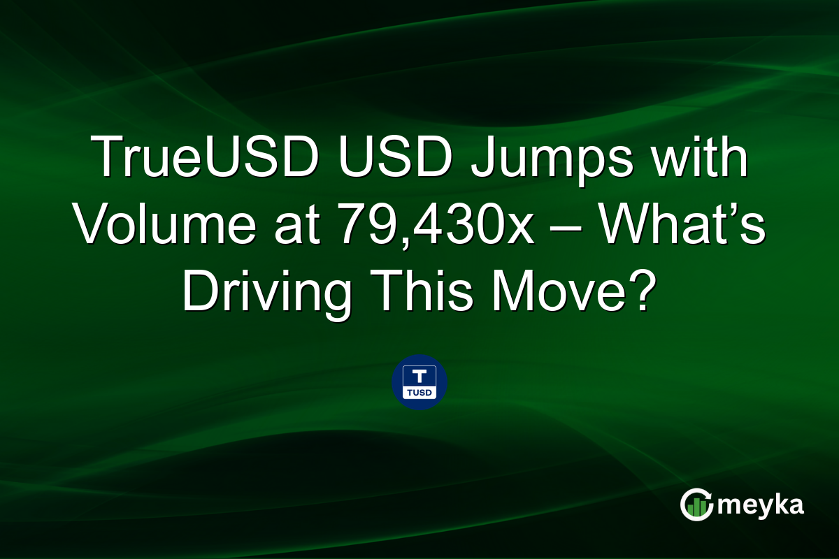 TrueUSD USD Jumps with Volume at 79,430x – What’s Driving This Move?