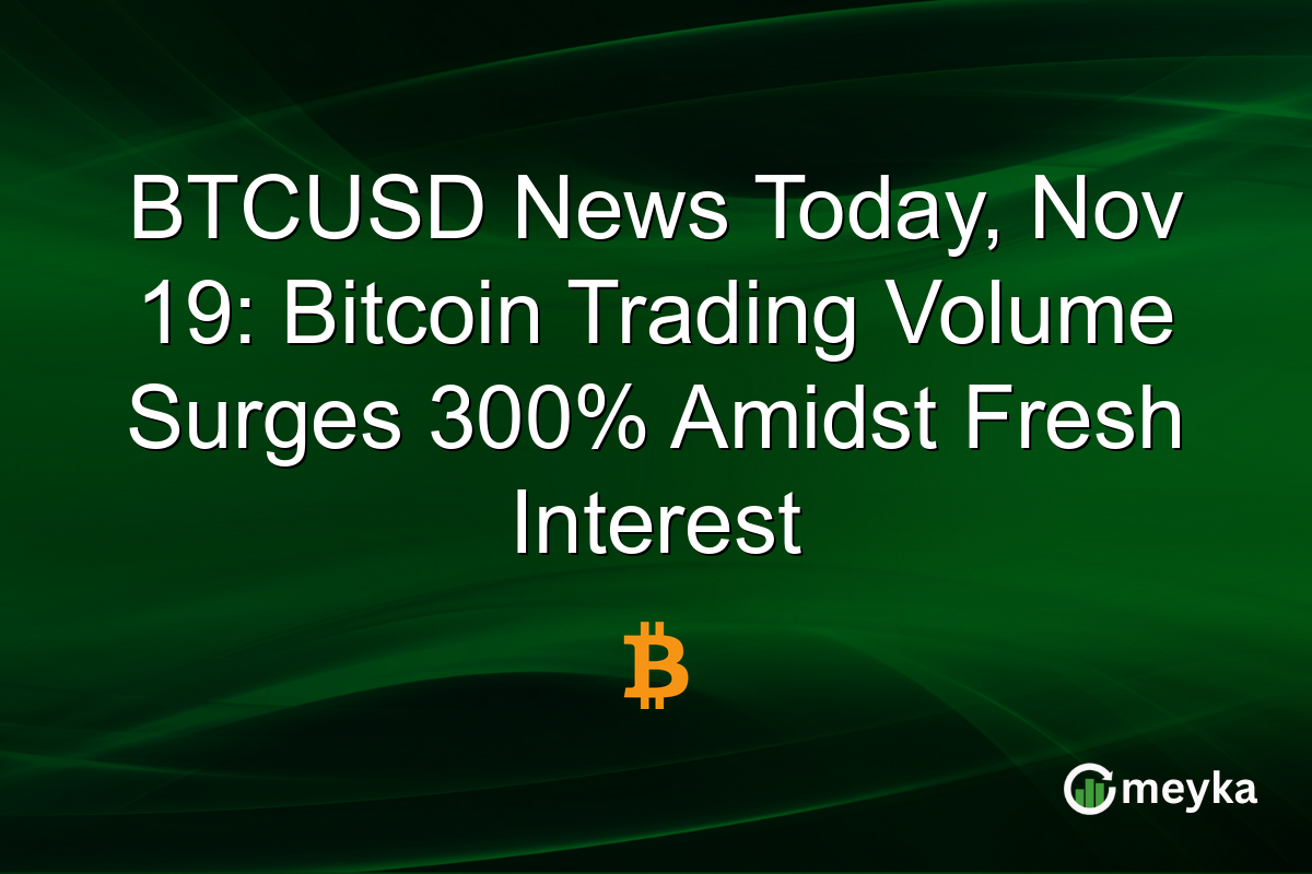 BTCUSD News Today, Nov 19: Bitcoin Trading Volume Surges 300% Amidst Fresh Interest