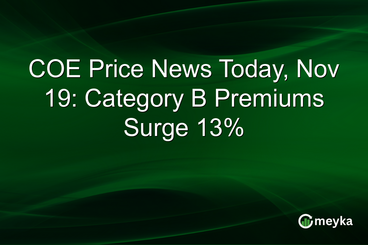 COE Price News Today, Nov 19: Category B Premiums Surge 13%