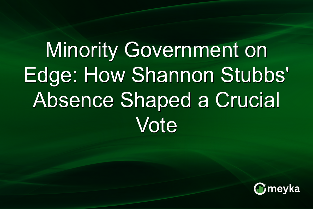 Minority Government on Edge: How Shannon Stubbs' Absence Shaped a Crucial Vote