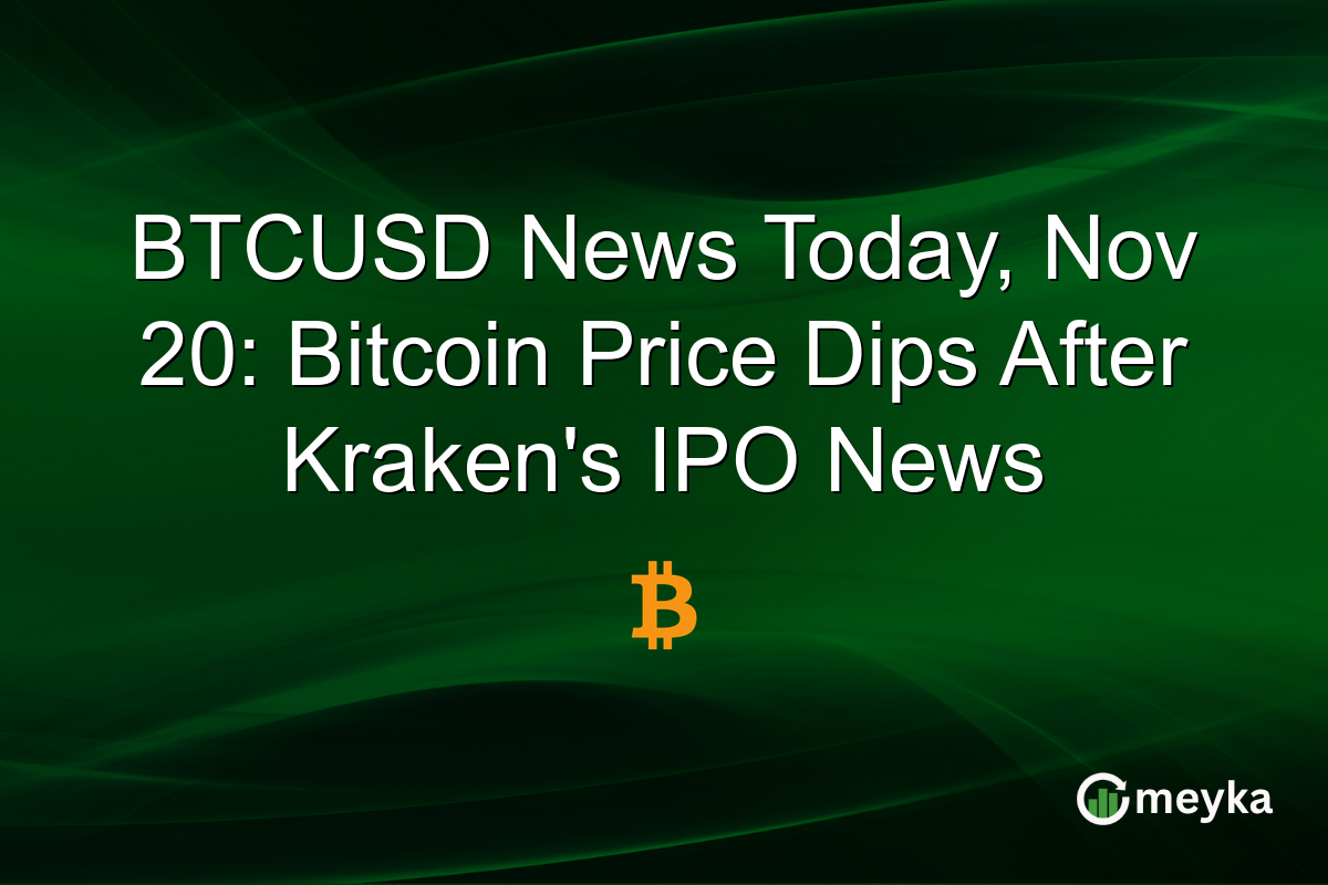 BTCUSD News Today, Nov 20: Bitcoin Price Dips After Kraken's IPO News