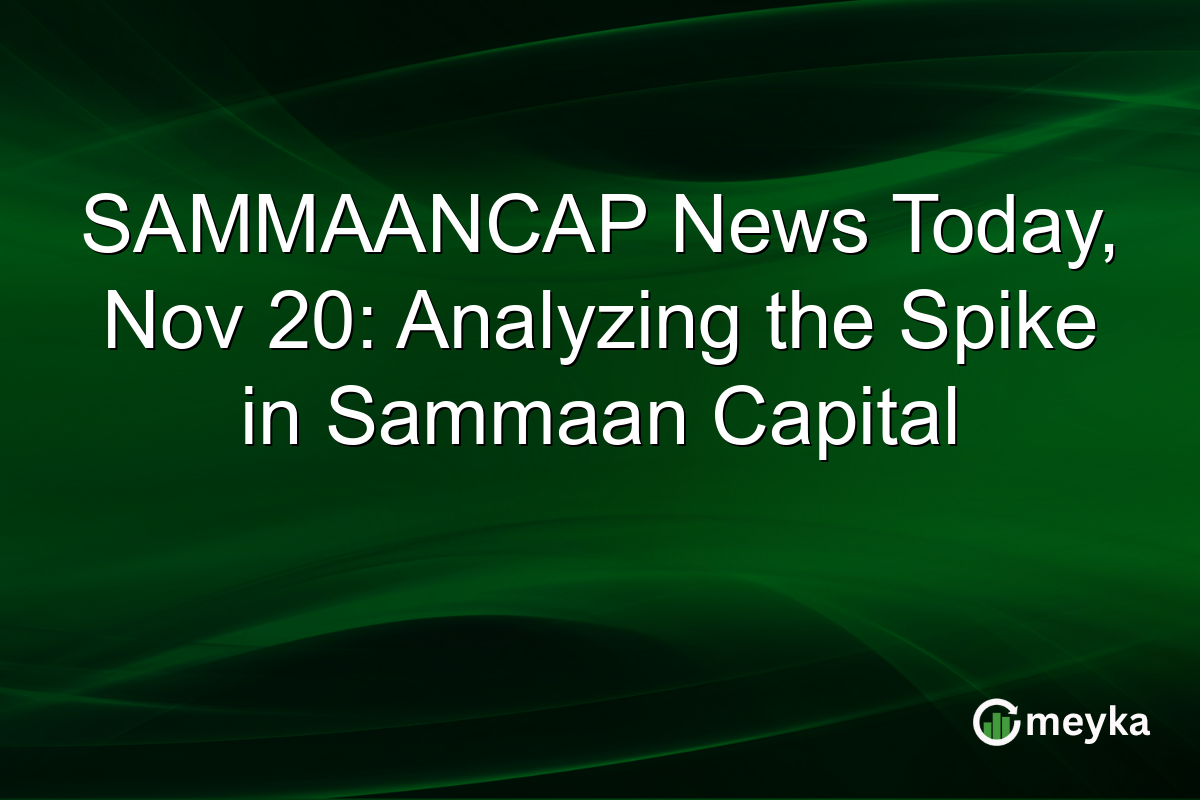 SAMMAANCAP News Today, Nov 20: Analyzing the Spike in Sammaan Capital