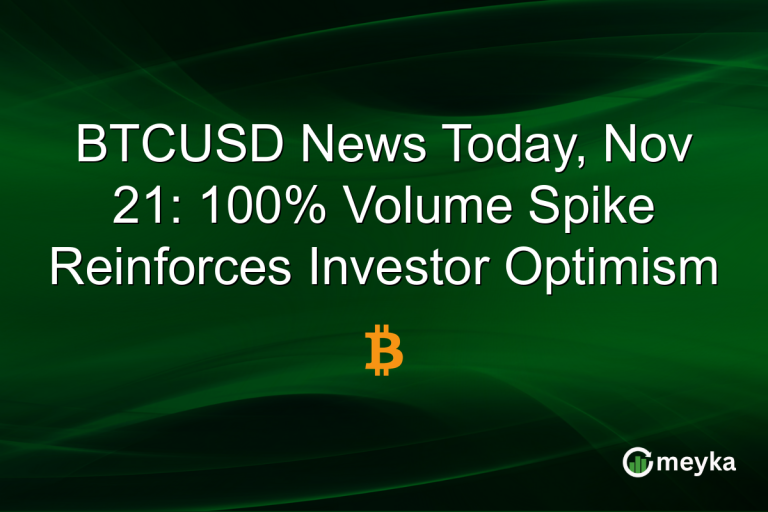 BTCUSD News Today, Nov 21: 100% Volume Spike Reinforces Investor Optimism