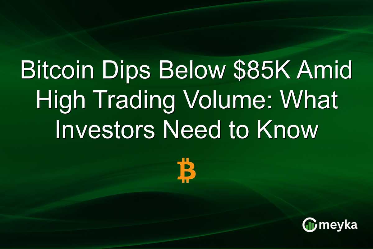 Bitcoin Dips Below $85K Amid High Trading Volume: What Investors Need to Know