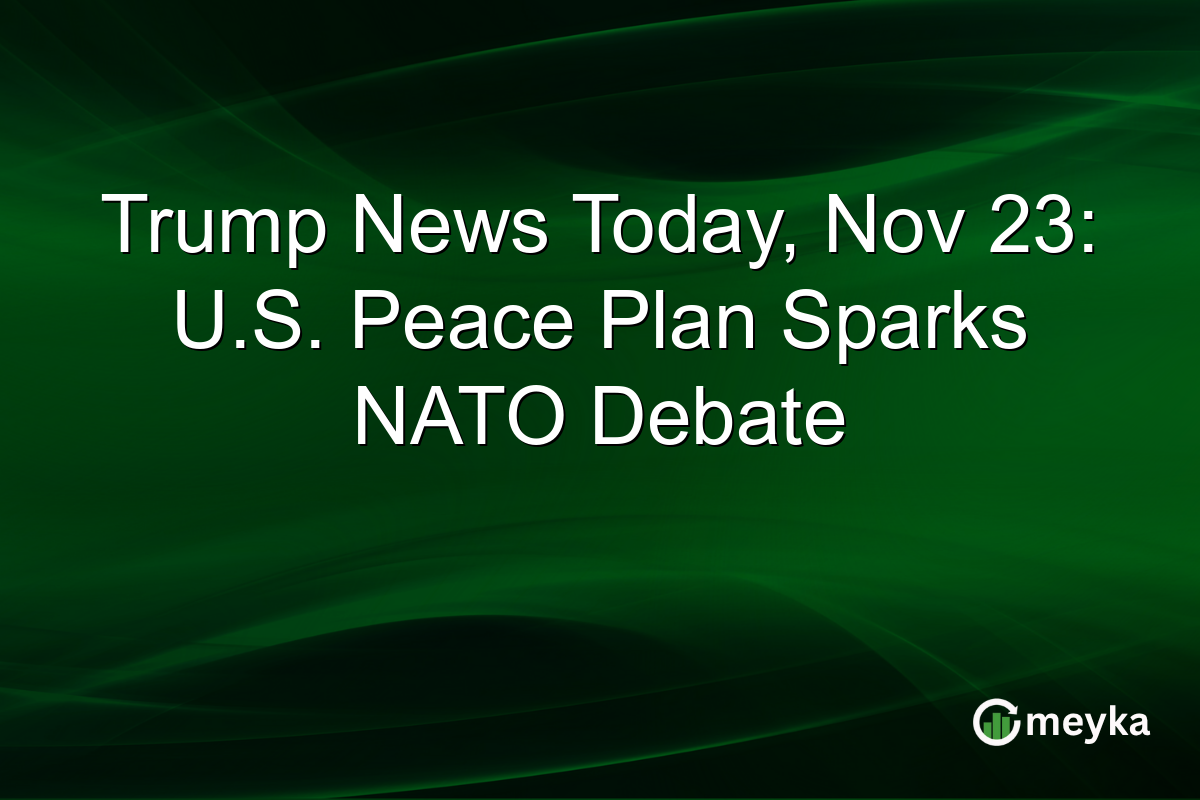 Trump News Today, Nov 23: U.S. Peace Plan Sparks NATO Debate