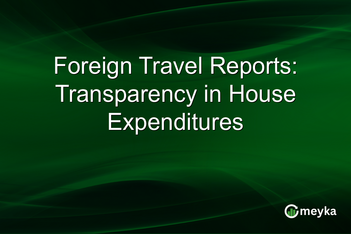 Foreign Travel Reports: Transparency in House Expenditures
