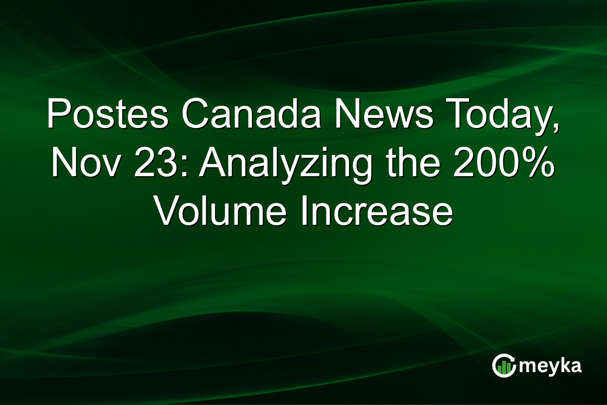 Postes Canada News Today, Nov 23: Analyzing the 200% Volume Increase