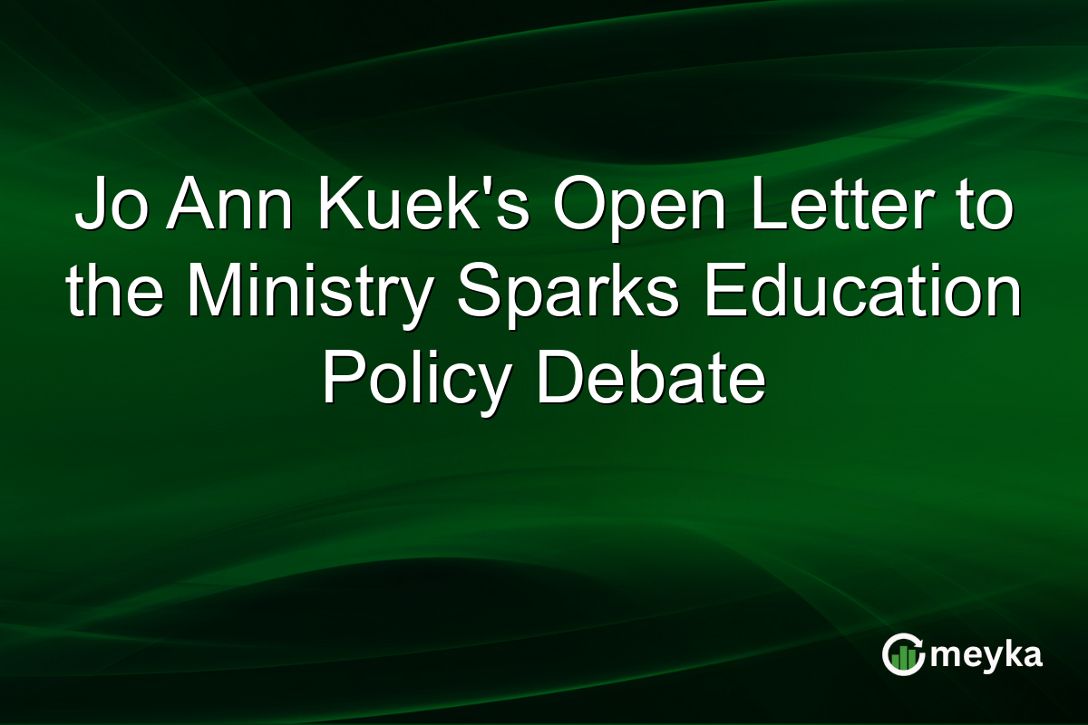 Jo Ann Kuek's Open Letter to the Ministry Sparks Education Policy Debate