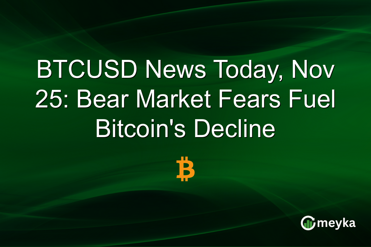 BTCUSD News Today, Nov 25: Bear Market Fears Fuel Bitcoin's Decline