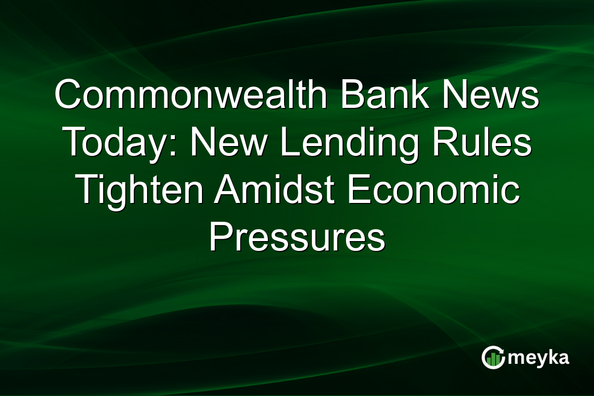 Commonwealth Bank News Today: New Lending Rules Tighten Amidst Economic Pressures