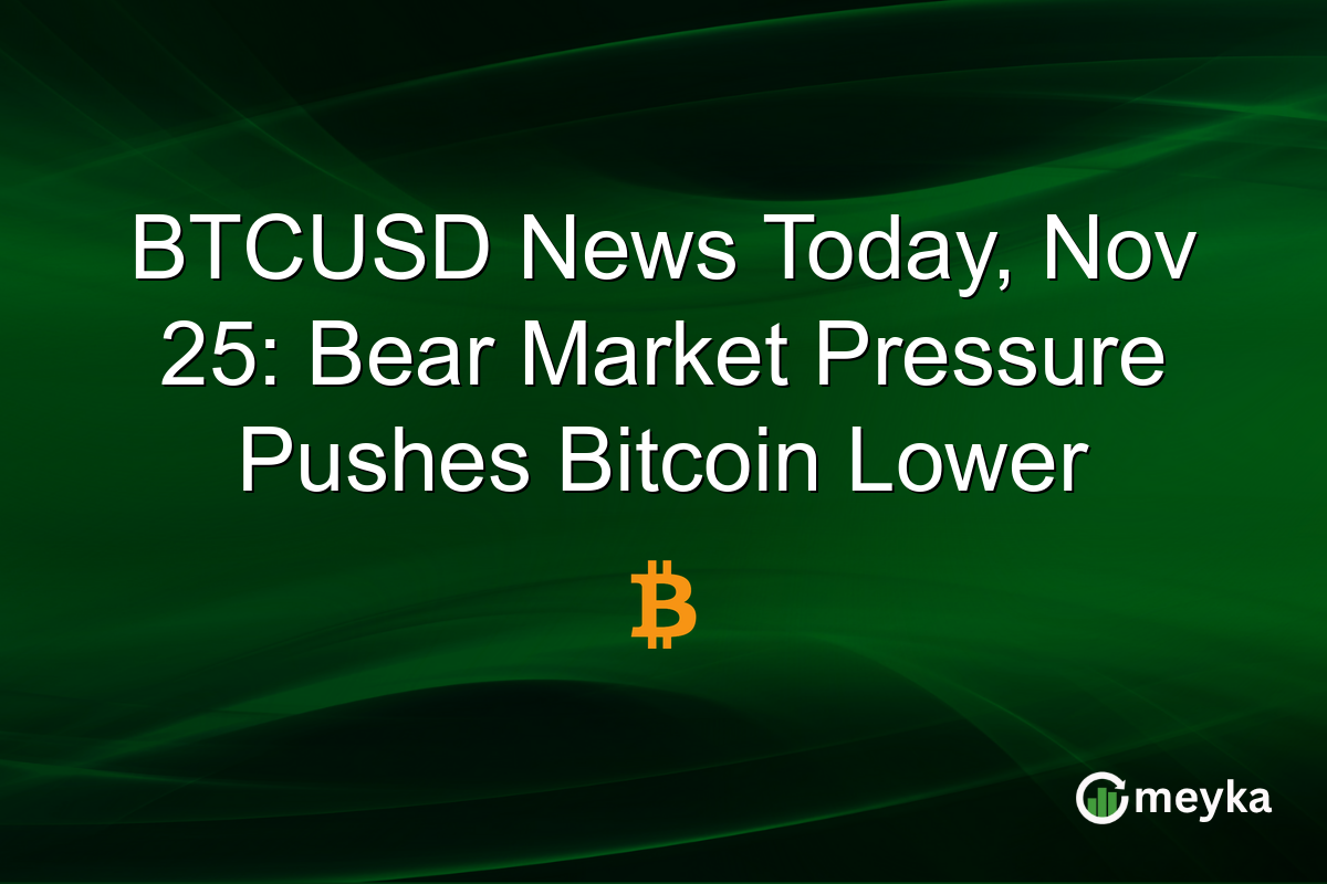 BTCUSD News Today, Nov 25: Bear Market Pressure Pushes Bitcoin Lower