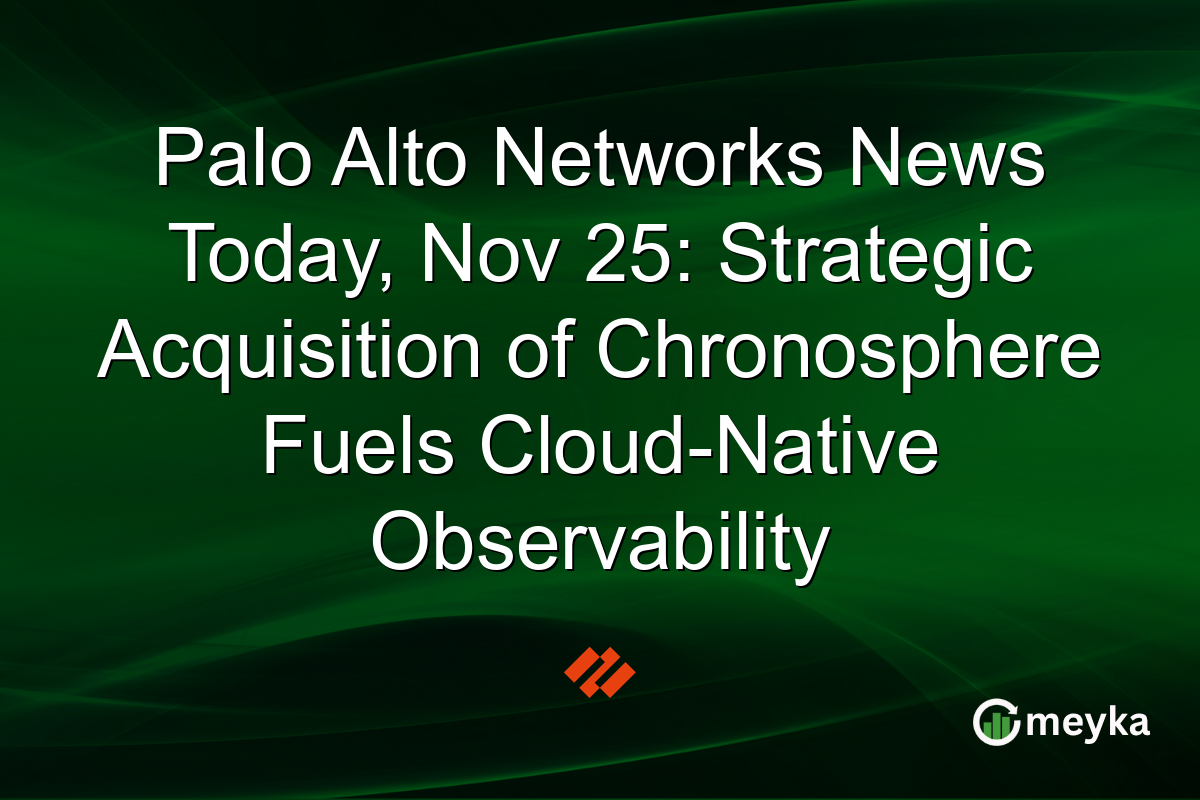 Palo Alto Networks News Today, Nov 25: Strategic Acquisition of Chronosphere Fuels Cloud-Native Observability