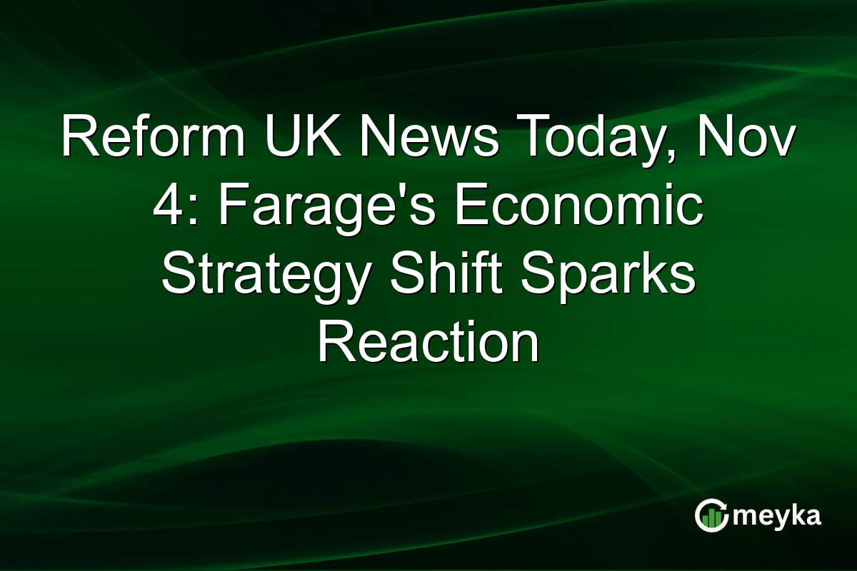 Reform UK News Today, Nov 4: Farage's Economic Strategy Shift Sparks Reaction