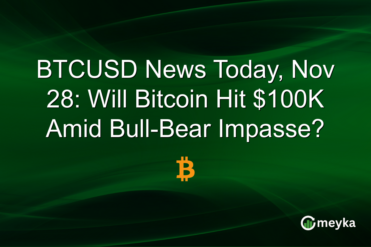 BTCUSD News Today, Nov 28: Will Bitcoin Hit $100K Amid Bull-Bear Impasse?