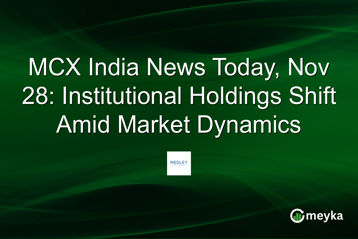 MCX India News Today, Nov 28: Institutional Holdings Shift Amid Market Dynamics