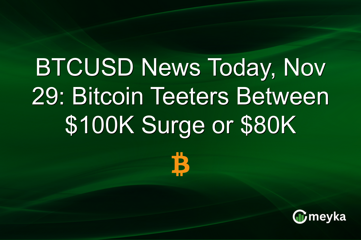 BTCUSD News Today, Nov 29: Bitcoin Teeters Between $100K Surge or $80K