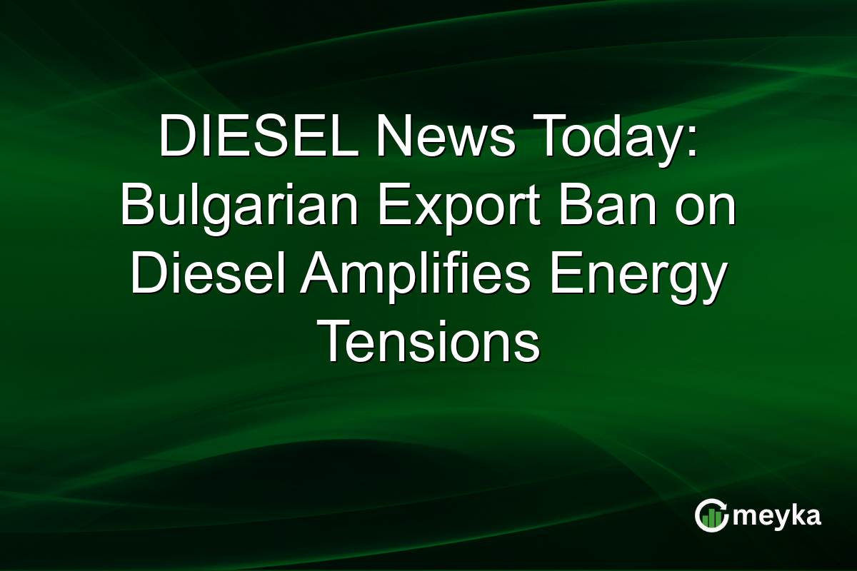 DIESEL News Today: Bulgarian Export Ban on Diesel Amplifies Energy Tensions