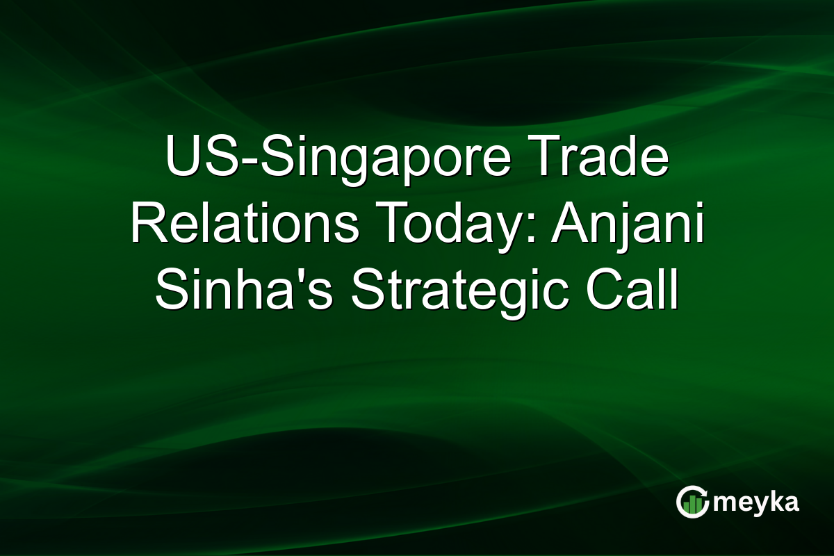 US-Singapore Trade Relations Today: Anjani Sinha's Strategic Call