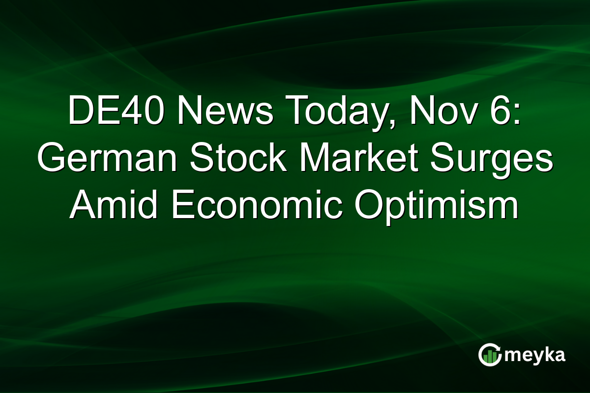 DE40 News Today, Nov 6: German Stock Market Surges Amid Economic Optimism