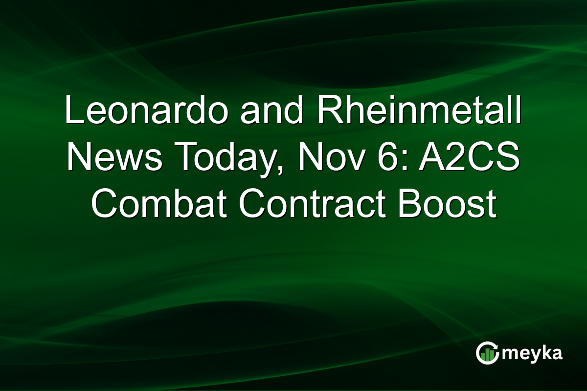 Leonardo and Rheinmetall News Today, Nov 6: A2CS Combat Contract Boost