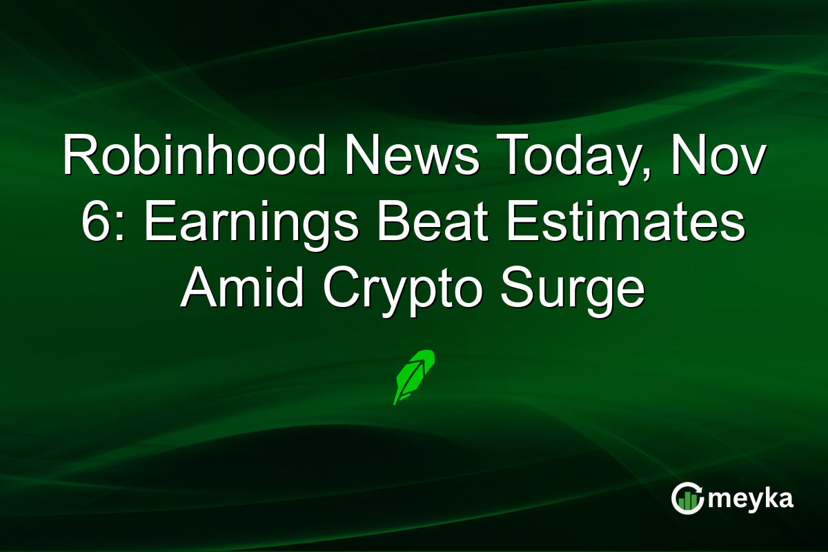 Robinhood News Today, Nov 6: Earnings Beat Estimates Amid Crypto Surge