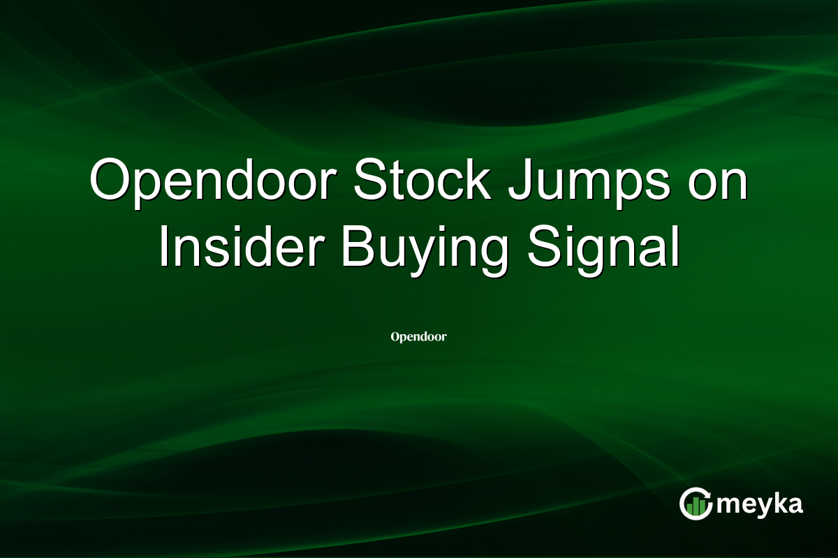 Opendoor Stock Jumps on Insider Buying Signal