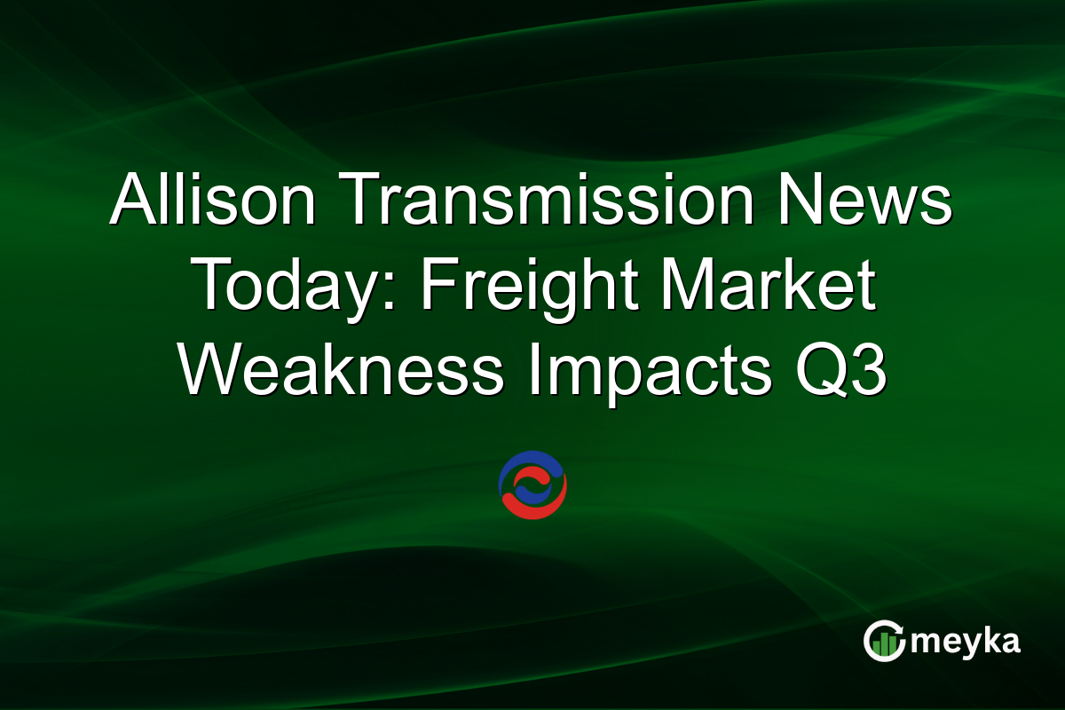 Allison Transmission News Today: Freight Market Weakness Impacts Q3