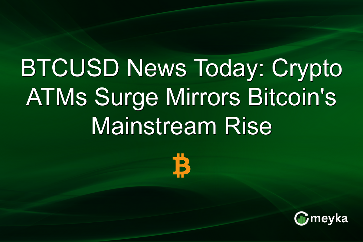 BTCUSD News Today: Crypto ATMs Surge Mirrors Bitcoin's Mainstream Rise