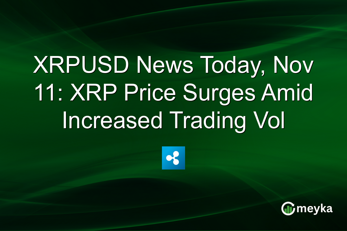XRPUSD News Today, Nov 11: XRP Price Surges Amid Increased Trading Vol
