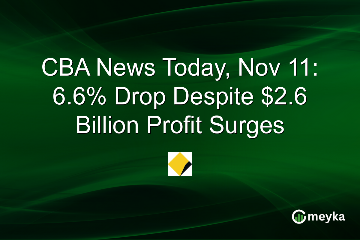 CBA News Today, Nov 11: 6.6% Drop Despite $2.6 Billion Profit Surges