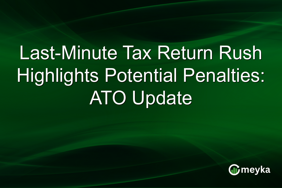 Last-Minute Tax Return Rush Highlights Potential Penalties: ATO Update