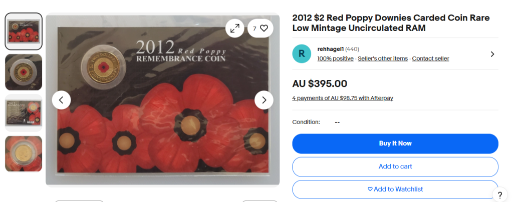 Ebay Listing of Rare $2 Coin