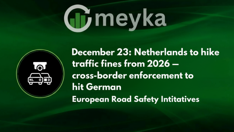 December 22 Netherlands to hike traffic fines from 2026, cross-border enforcement to hit German