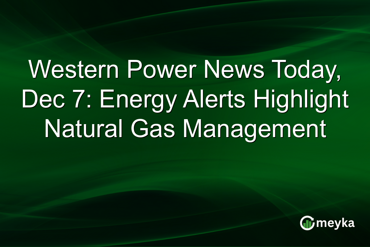 Western Power News Today, Dec 7: Energy Alerts Highlight Natural Gas Management