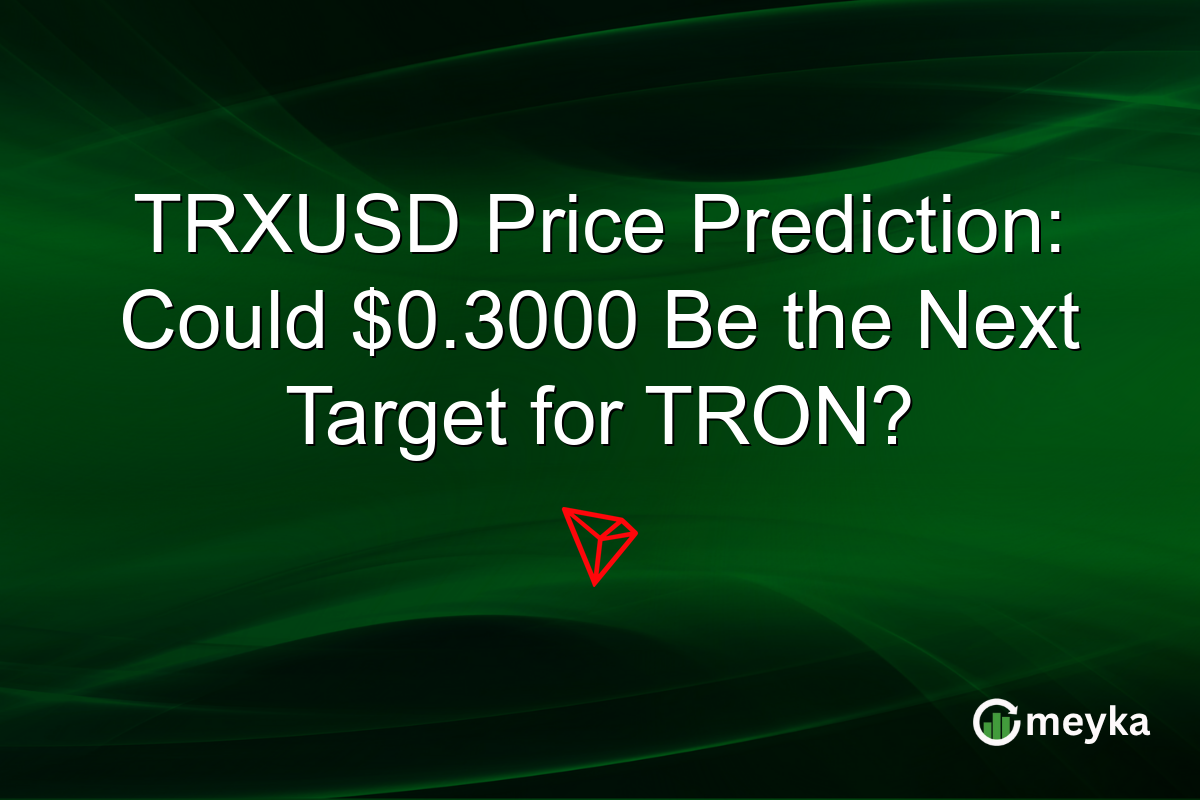 TRXUSD Price Prediction: Could $0.3000 Be the Next Target for TRON?