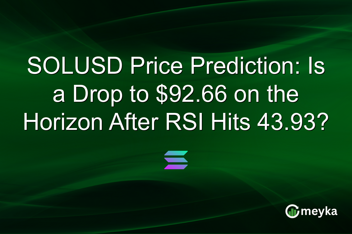 SOLUSD Price Prediction: Is a Drop to $92.66 on the Horizon After RSI Hits 43.93?