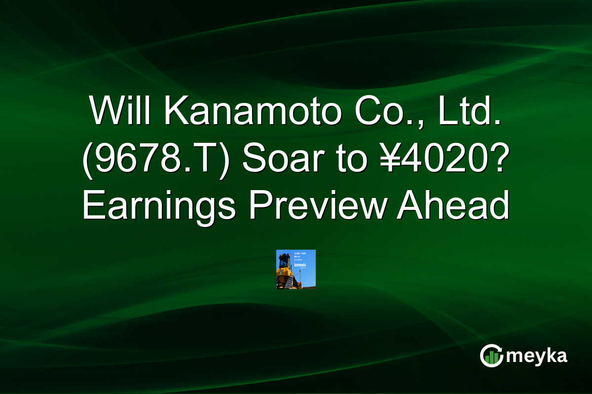 Will Kanamoto Co., Ltd. (9678.T) Soar to ¥4020? Earnings Preview Ahead