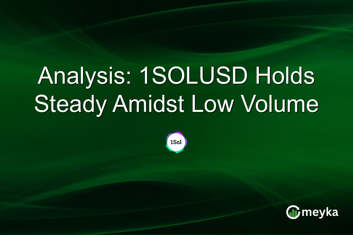 Analysis: 1SOLUSD Holds Steady Amidst Low Volume