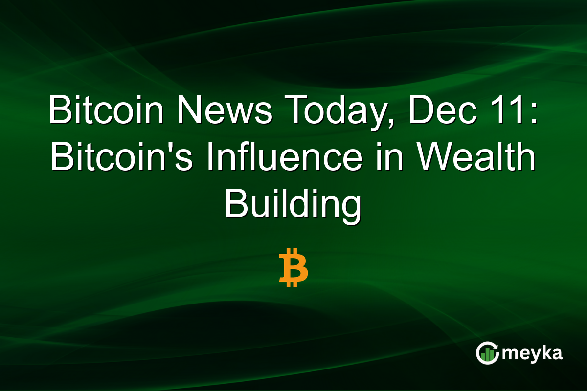 Bitcoin News Today, Dec 11: Bitcoin's Influence in Wealth Building