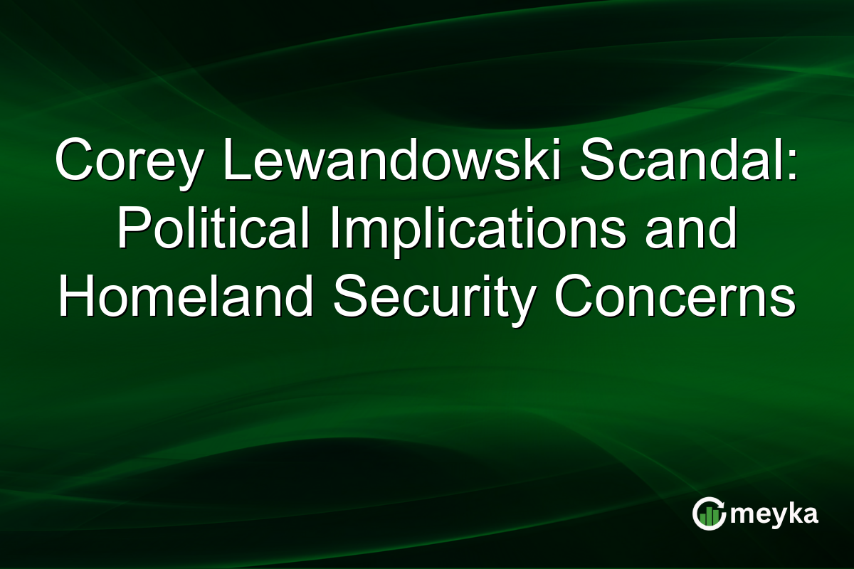 Corey Lewandowski Scandal: Political Implications and Homeland Security Concerns
