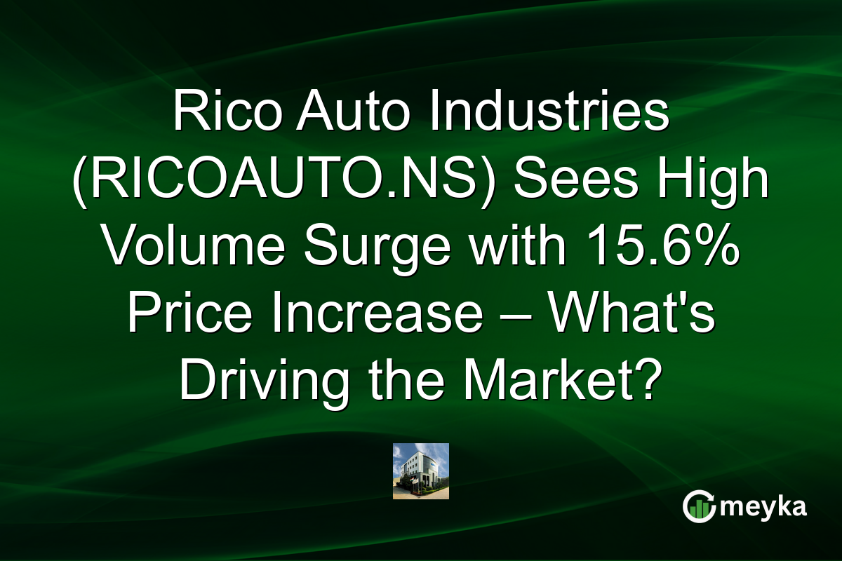 Rico Auto Industries (RICOAUTO.NS) Sees High Volume Surge with 15.6% Price Increase – What's Driving the Market?