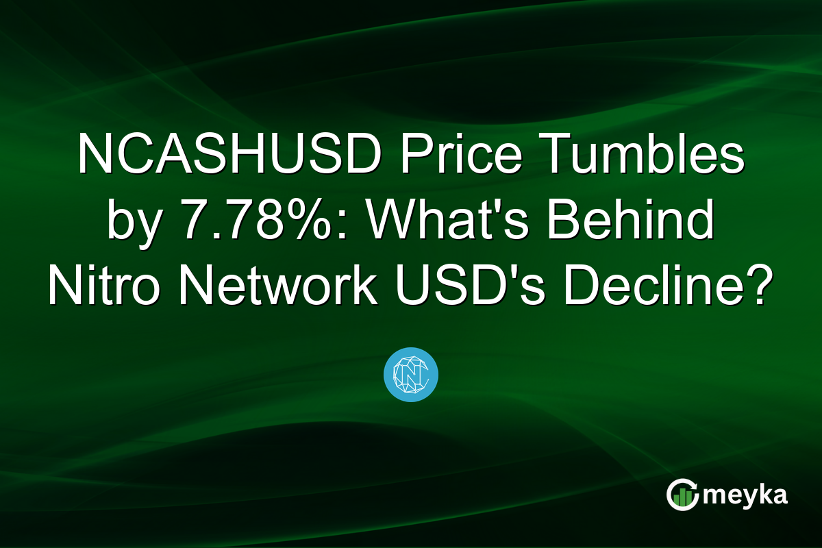 NCASHUSD Price Tumbles by 7.78%: What's Behind Nitro Network USD's Decline?