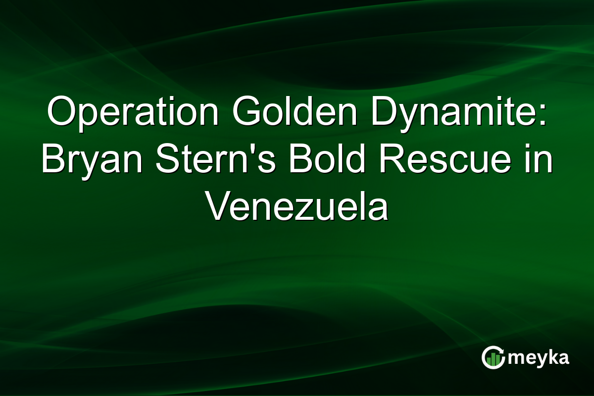 Operation Golden Dynamite: Bryan Stern's Bold Rescue in Venezuela