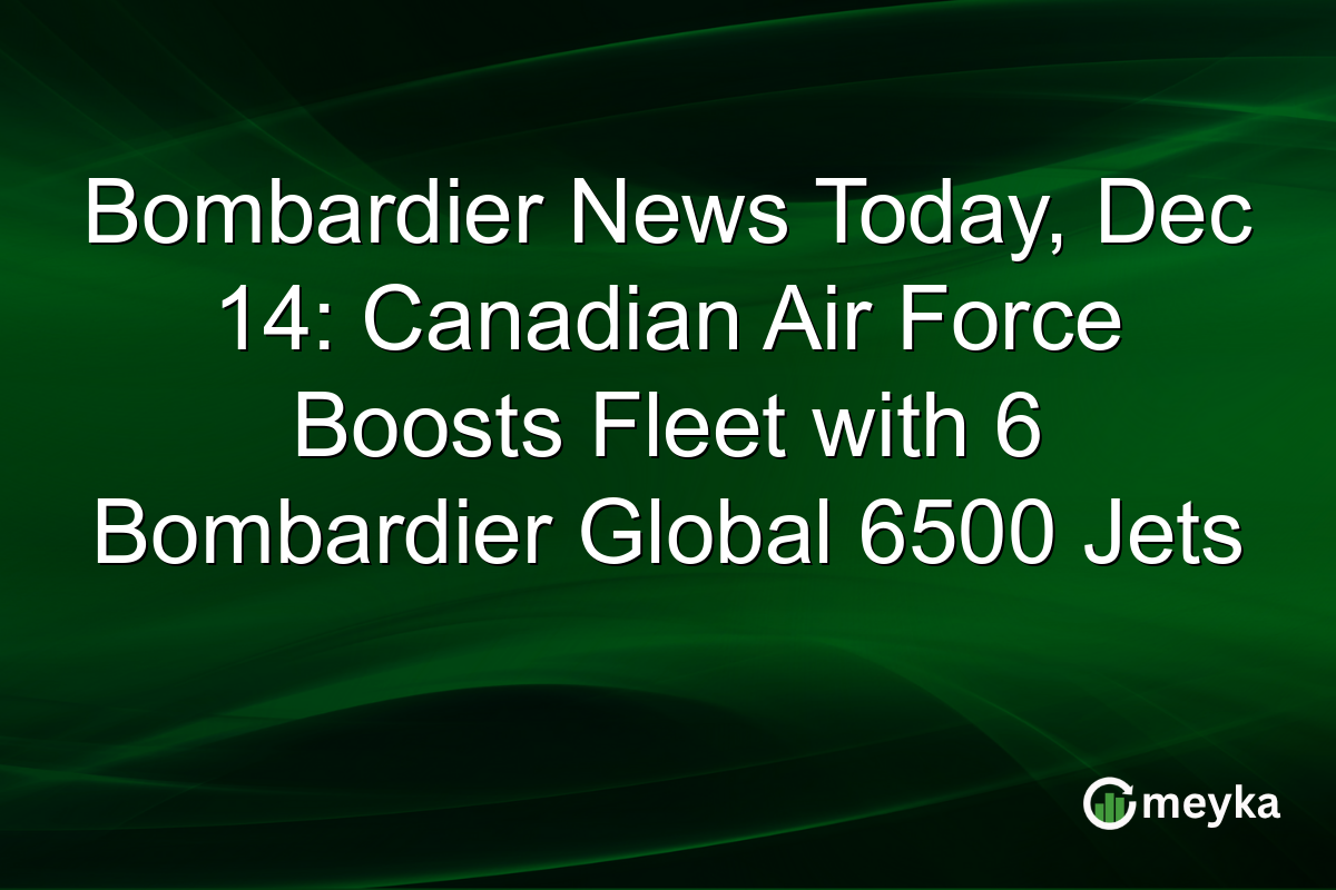 Bombardier News Today, Dec 14: Canadian Air Force Boosts Fleet with 6 Bombardier Global 6500 Jets
