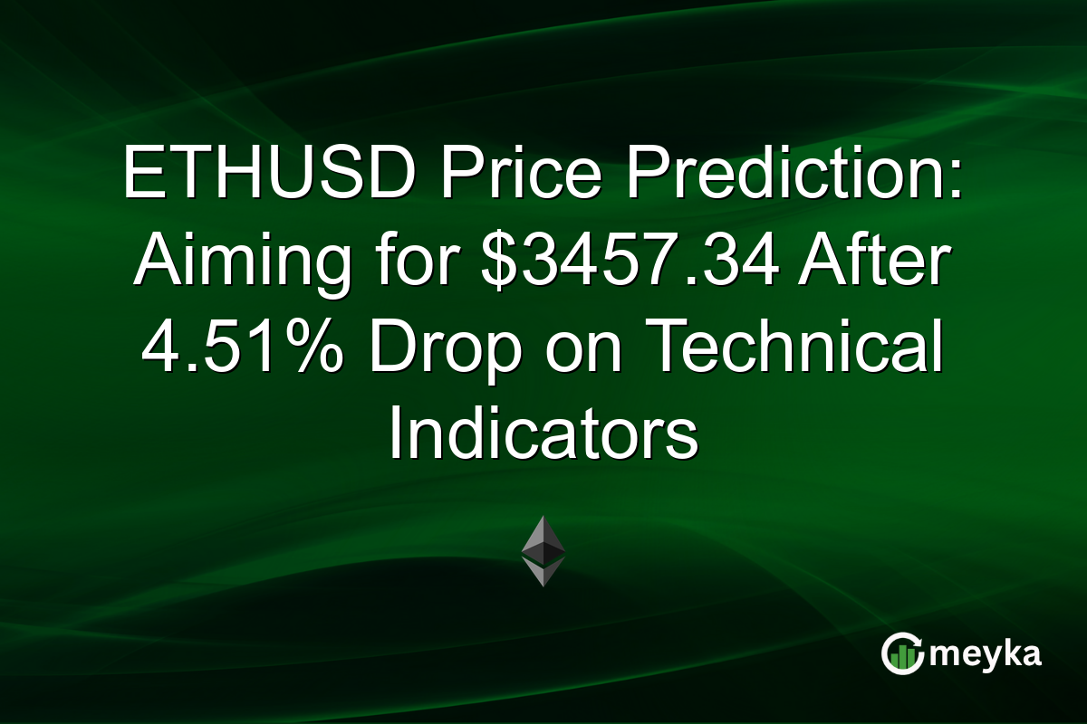 ETHUSD Price Prediction: Aiming for $3457.34 After 4.51% Drop on Technical Indicators