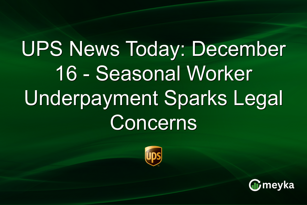 UPS News Today: December 16 - Seasonal Worker Underpayment Sparks Legal Concerns