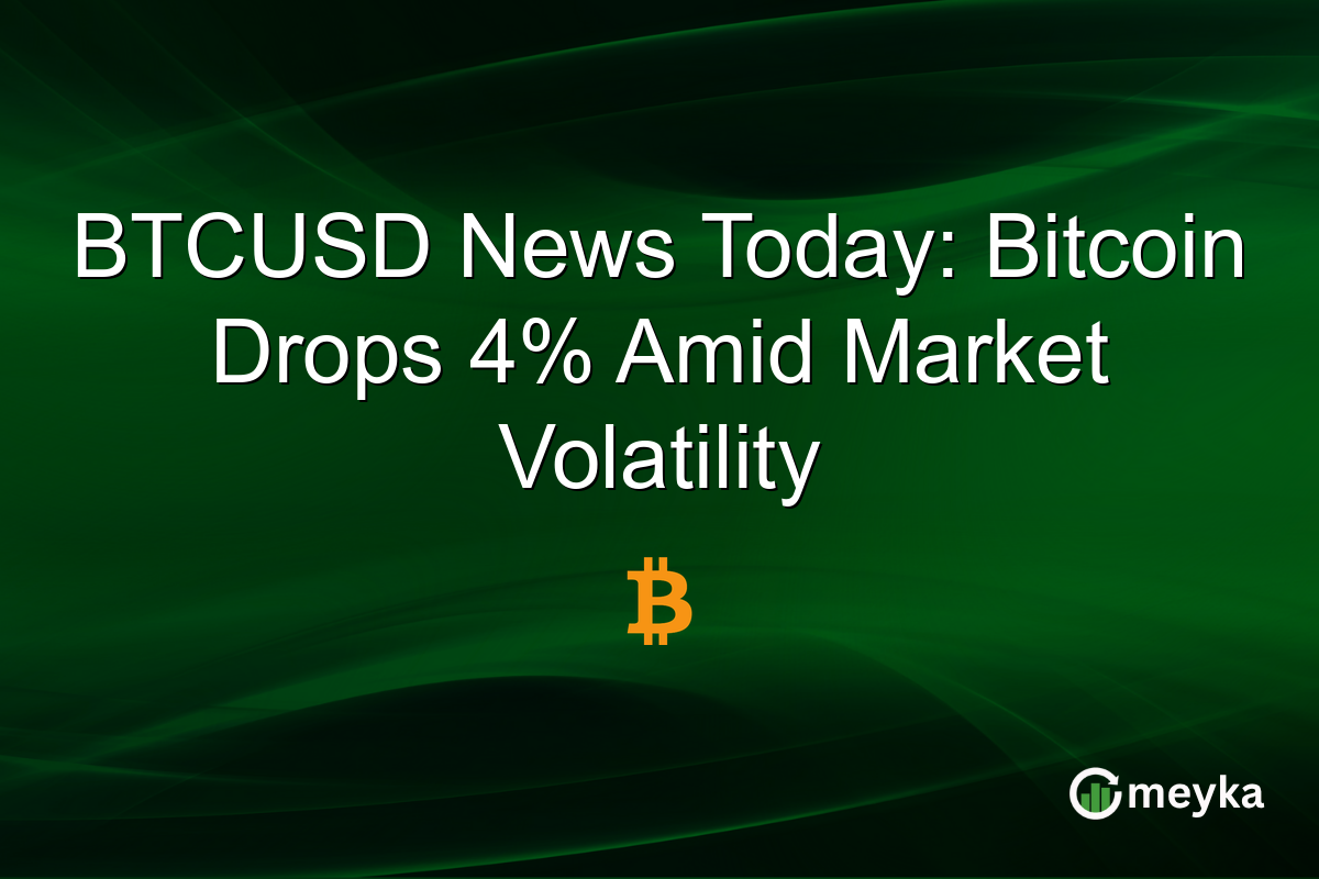 BTCUSD News Today: Bitcoin Drops 4% Amid Market Volatility