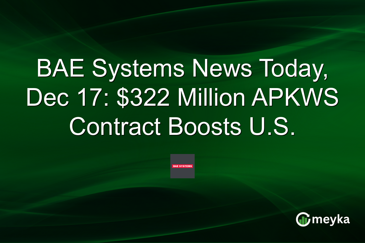 BAE Systems News Today, Dec 17: $322 Million APKWS Contract Boosts U.S.