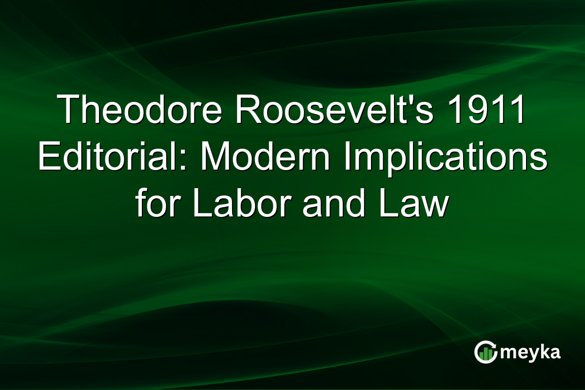 Theodore Roosevelt's 1911 Editorial: Modern Implications for Labor and Law
